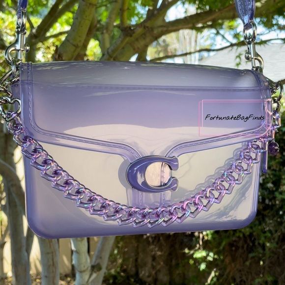 TRIPLE HEARTS Violet Jelly Purple Resin Bag Strap Novelty Bag Strap - Picture 4 of 11